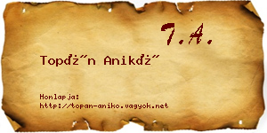 Topán Anikó névjegykártya